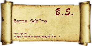 Berta Sára névjegykártya