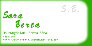 sara berta business card