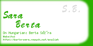 sara berta business card